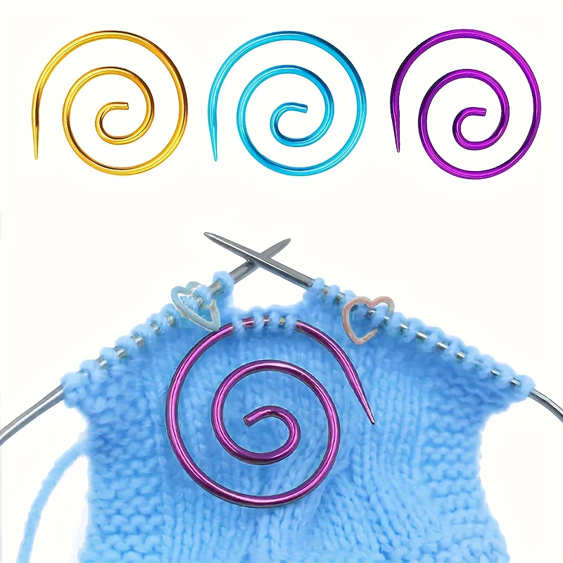 

Knitting Set - Round Diy Crochet Accessories For Sweaters, Shawls & - Marking Included - Purple//