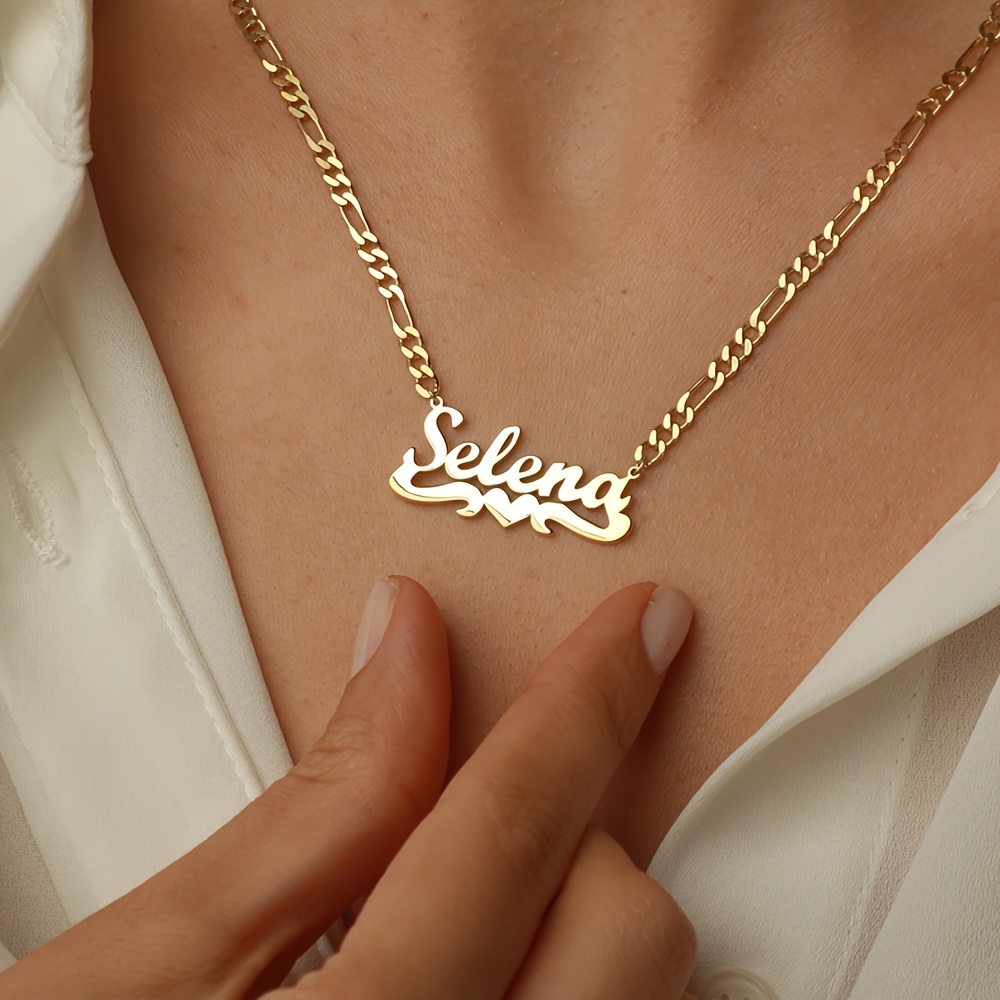 2pcs Custom Name Necklace and Bracelet Jewelry Set