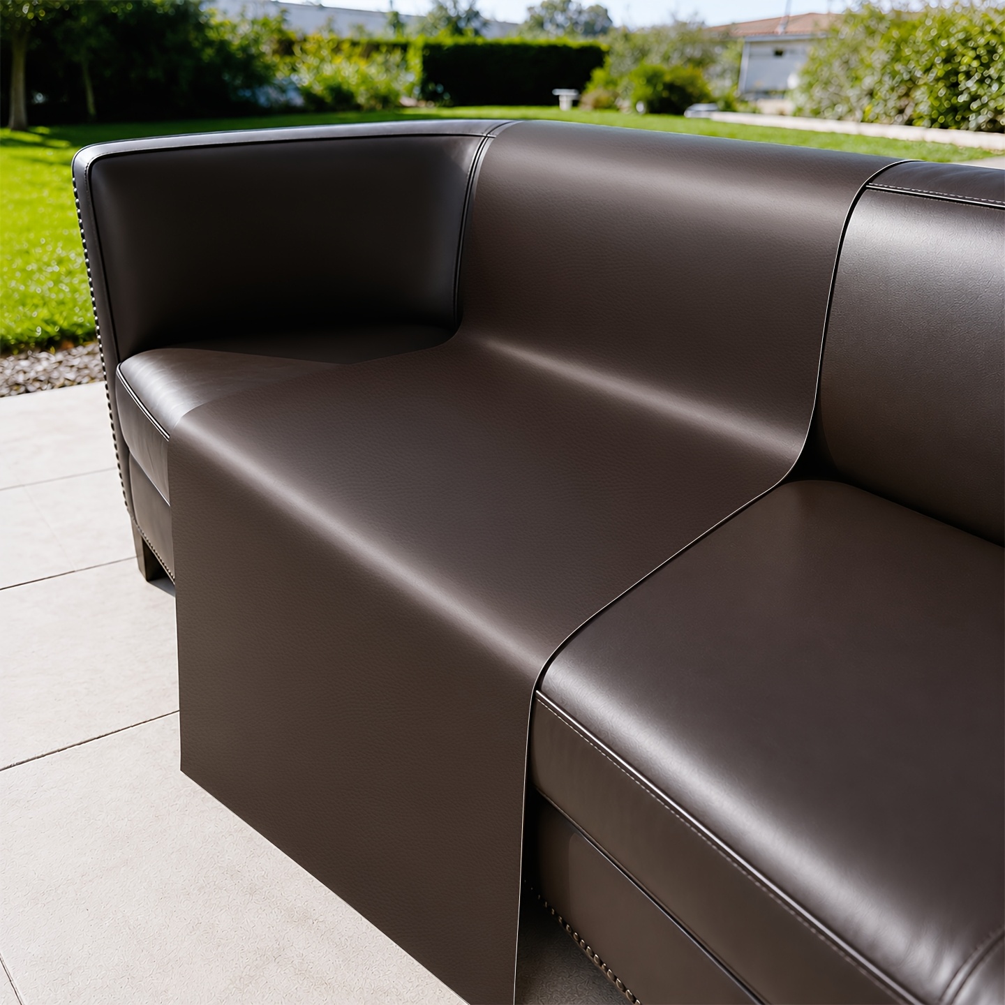 TEMU Rouleau de cuir auto-adhésif grain litchi premium découpe libre application facile pour réparation de meubles canapé siège décoration murale