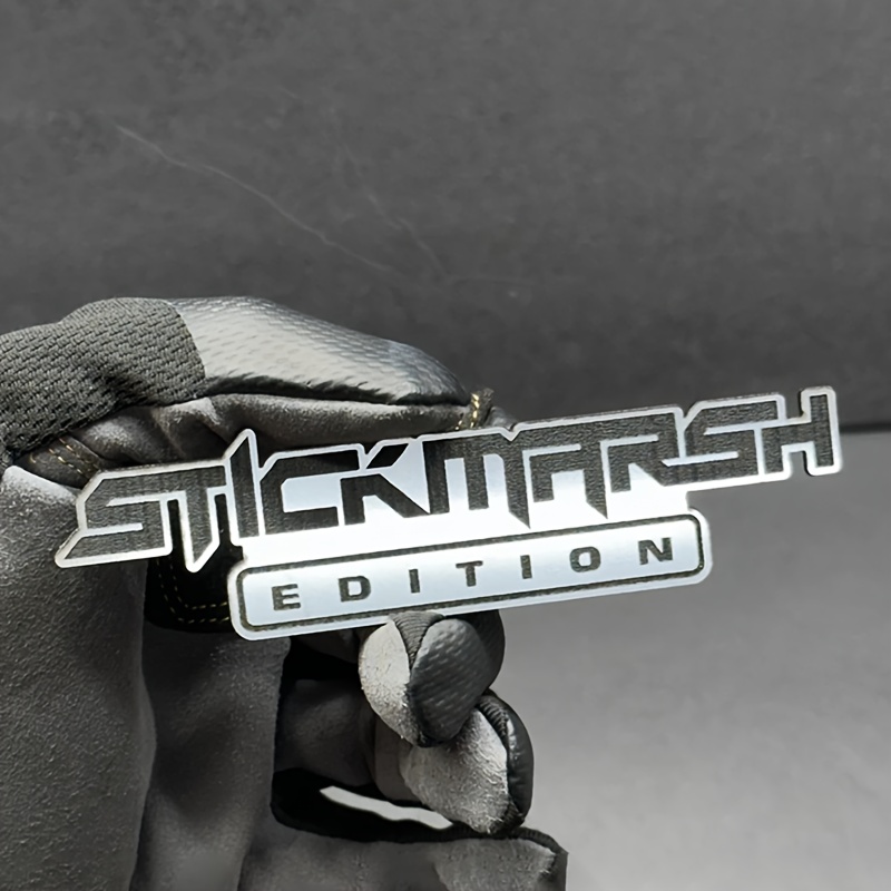 TEMU Custom Car Emblem With Text Logo, Racing Emblem With Brushed Silvery Text Name Logo, Dual Custom Content Brushed Surface + Uv Text Car Badge,