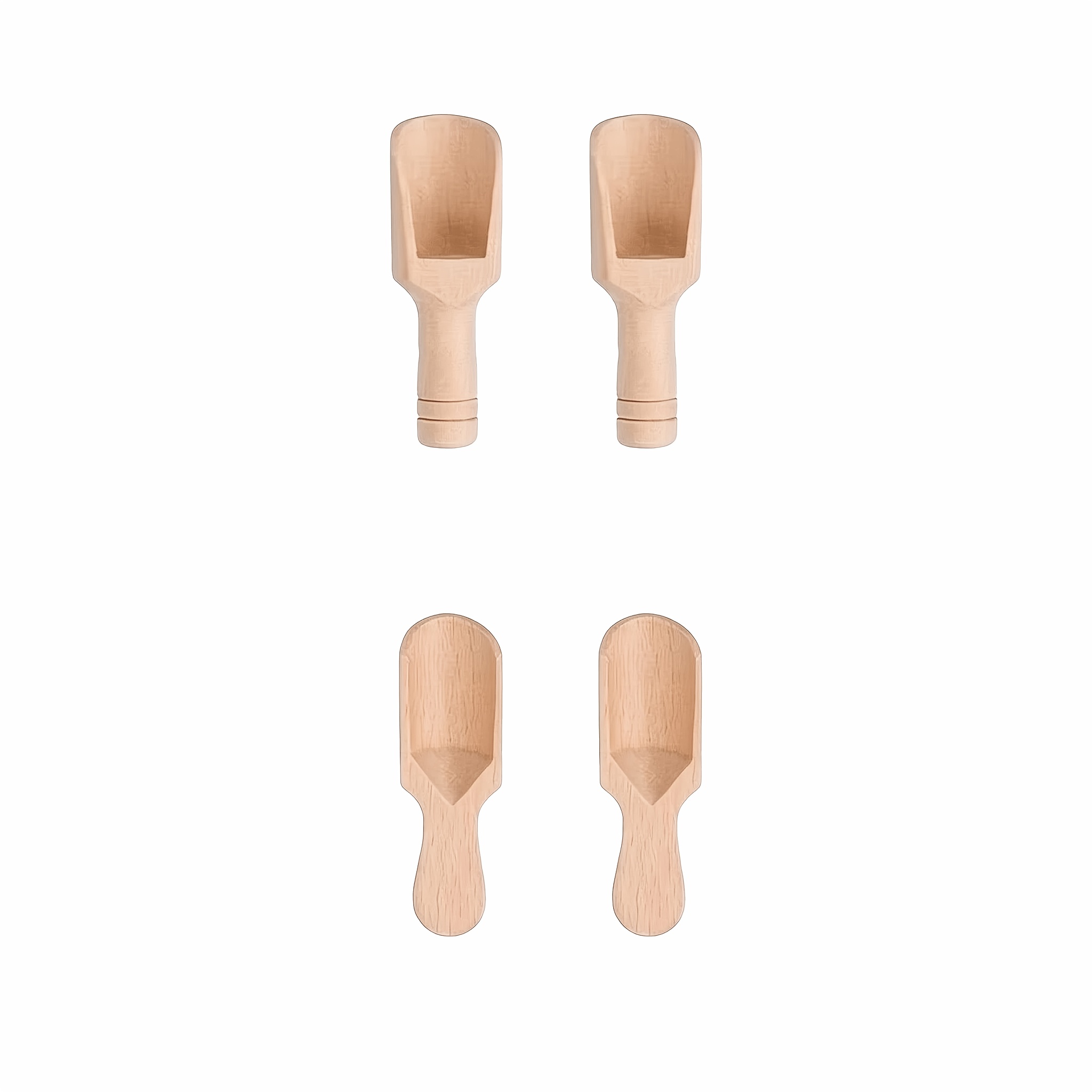 TEMU Mini cucharas de madera aptas para cocinar, hornear, té y café - Utensilios de madera natural con paletas de espátula de mango corto (sin