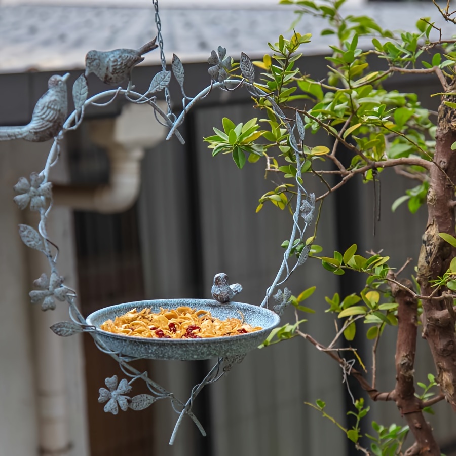 

Metal Heart-shaped Hanging Bird Feeder Tray - Decorative Garden Yard Outdoor Bird Feeders Without Electricity Or Batteries Needed