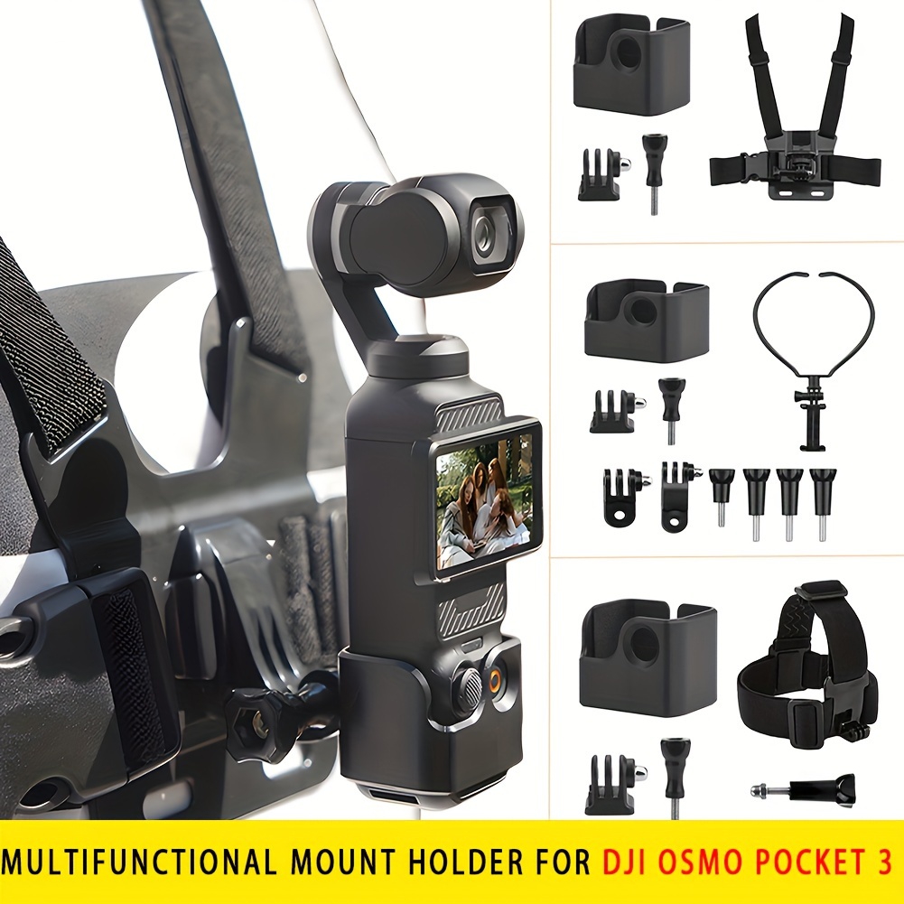 

Accessories Kit For Dji Osmo Pocket 3 Head Strap Mount, Chest Mount Harness, Backpack Clip Holder - With 1/4" Thread Adapter