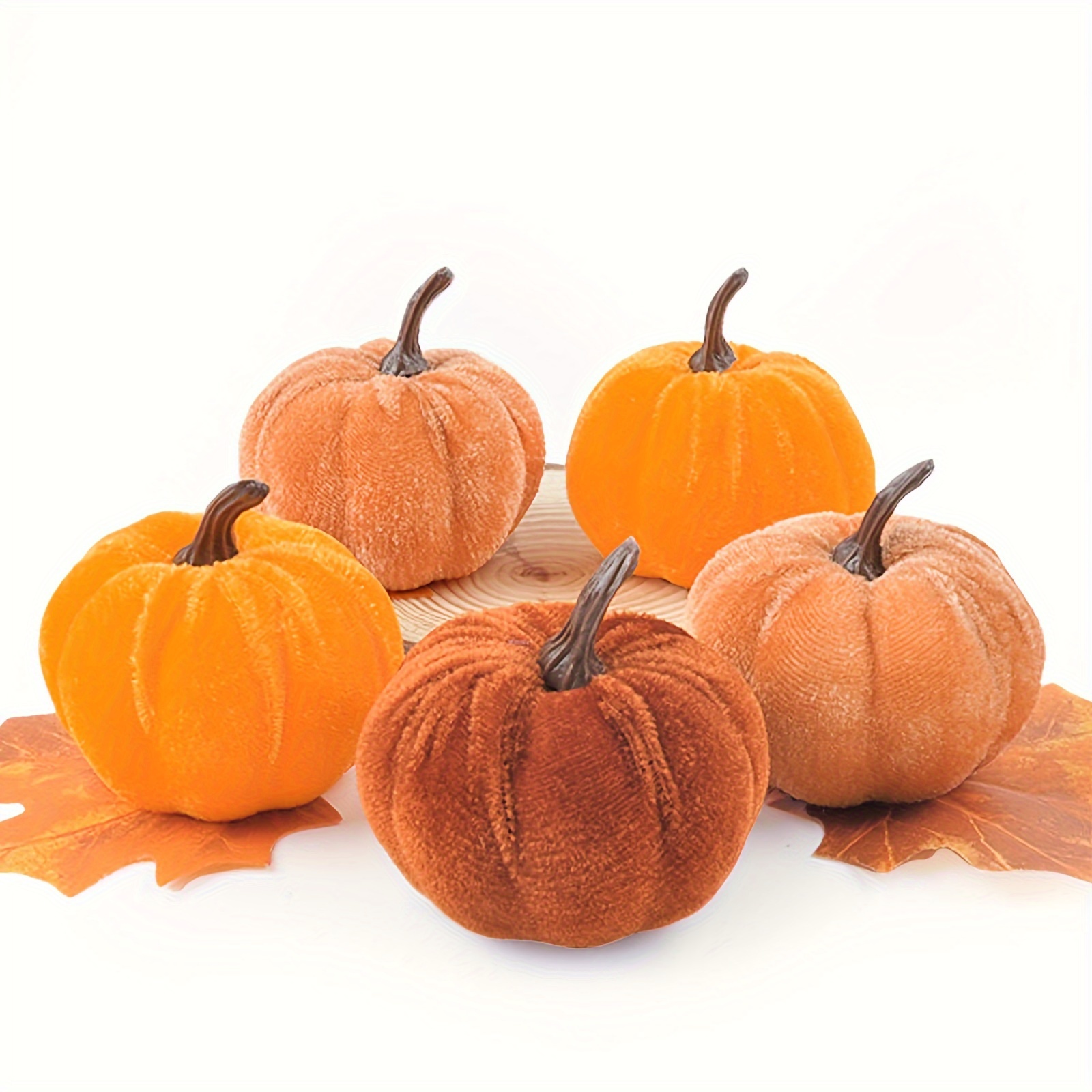 Image of 5pcs 2.76 Inches/7 Cm Artificial Pumpkins For Thanksgiving Decoration Unique Halloween Decor Autumn Fall Thanksgiving Tabletop Pumpkin Decor Halloween Pumpkin Ornaments Indoor Outdoor Porch Decor