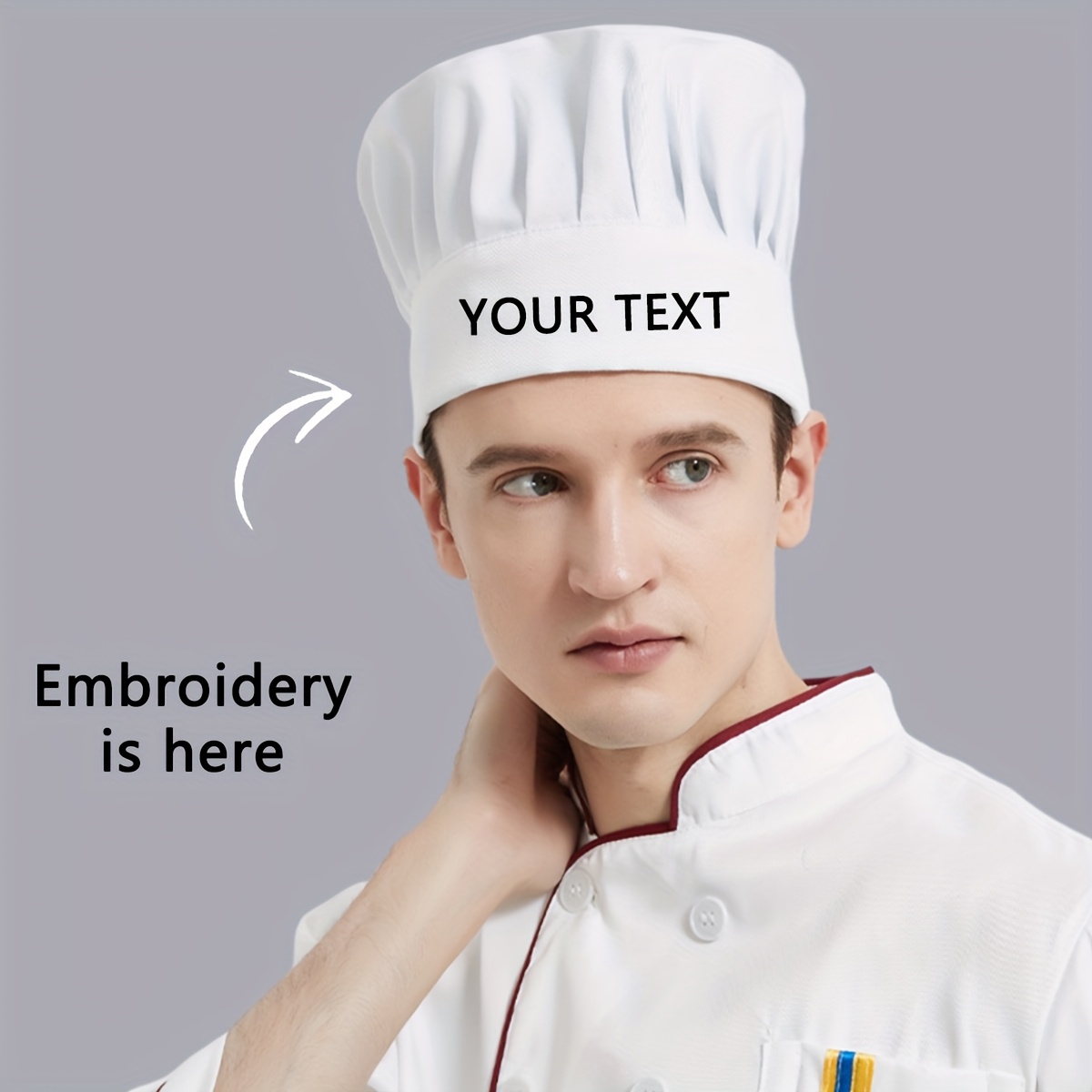 TEMU 1pc Of Hat That Embroidered With Your Text, Unisex Cap, Pleated Hat, Customizable Printed Hat, Workwear Hat