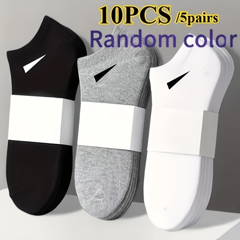 random colors 10 pcs 5pairs womens casual solid color socks breathable comfortable sweat proof odor resistant low cut ankle socks   womens socks   comfortable experience casual socks for easy streetwear