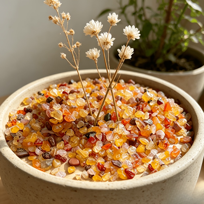 521pcs Natural Yellow Agate Decorative Gravel