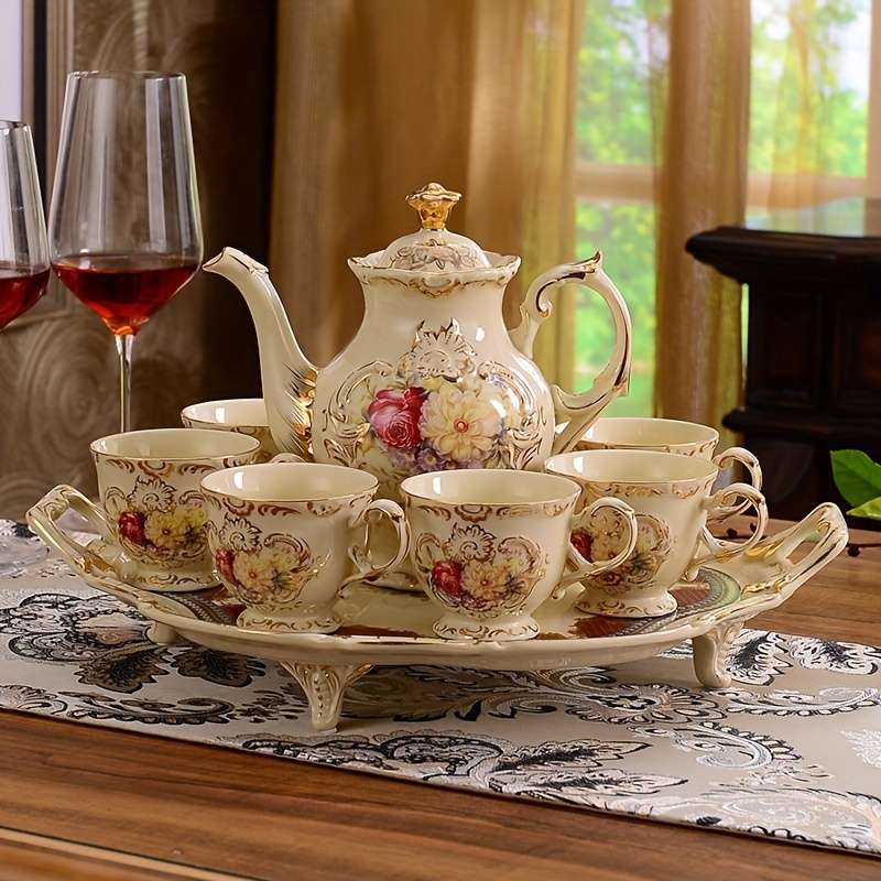 European Porcelain Tea Set Tray British Afternoon Tea Set - Temu