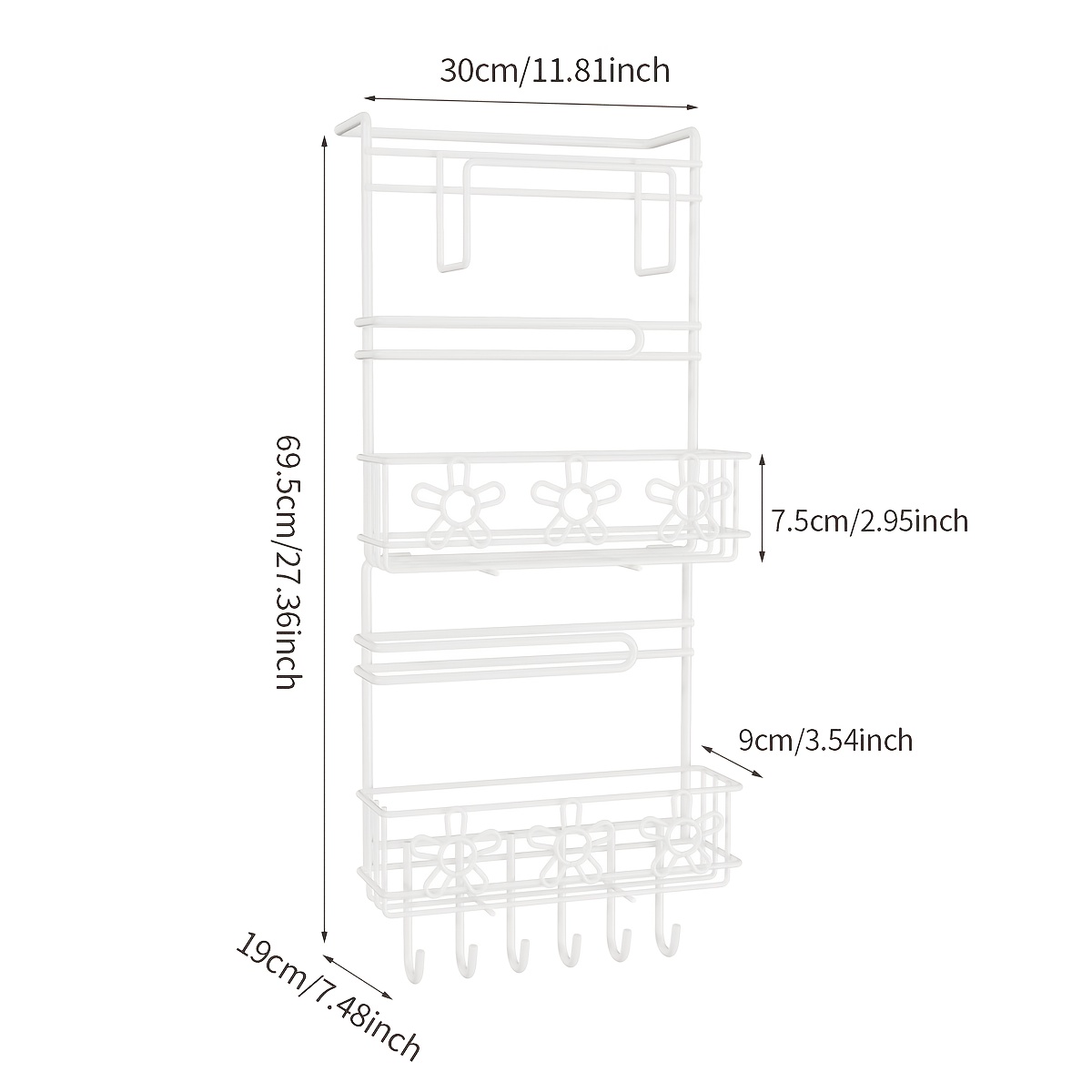 TEMU 1pc Kitchen Rack, Refrigerator Side Hanging Rack, New Multifunctional Refrigerator Hanging Rack, Side Hanging Wall Hanging Rack, Storage Rack,