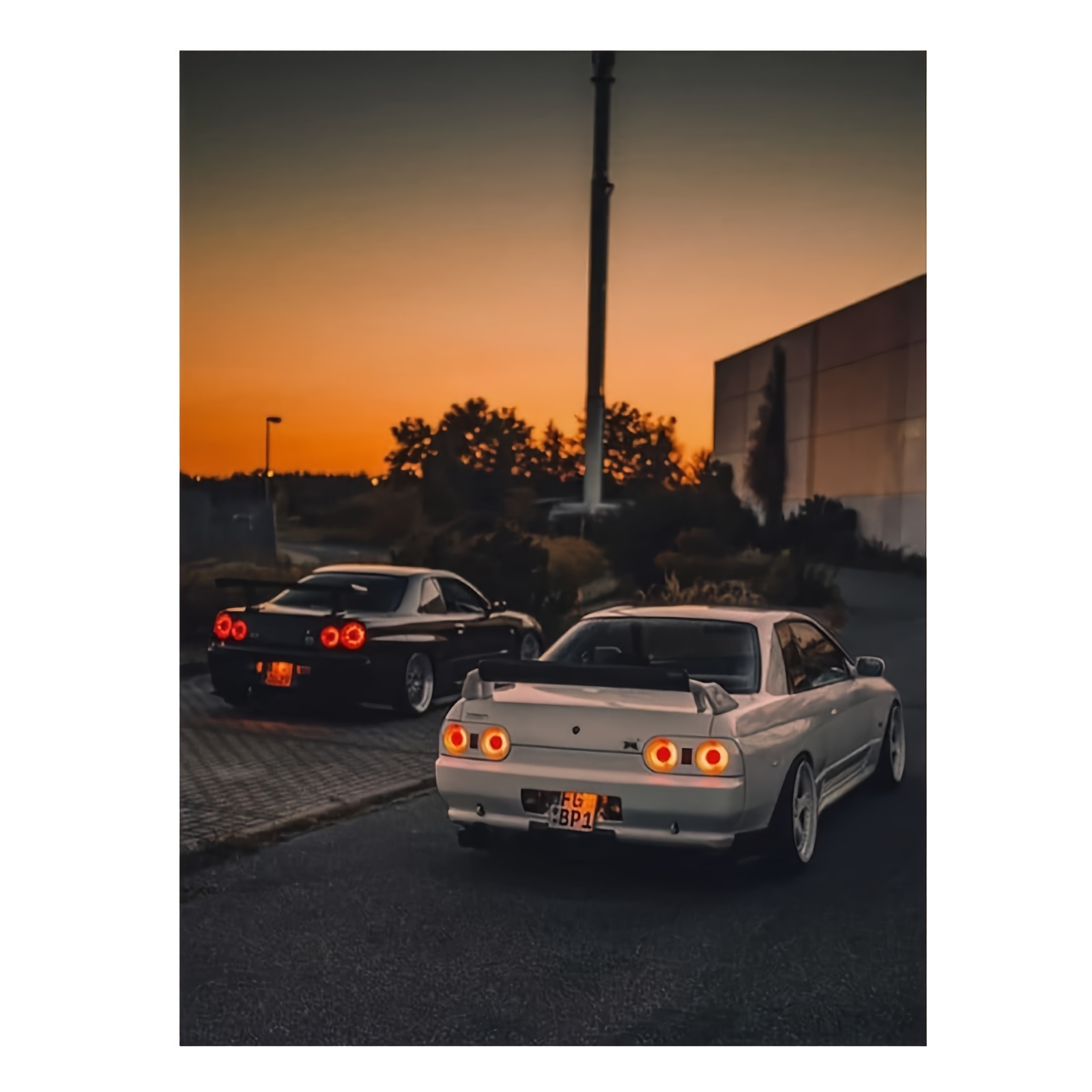 

Skyline Car Canvas Art Poster Set, Unframed Wall Decor For Home, Office, And Bedroom, 12x16inch Soft Canvas Material, Waterproof, High-quality Print - 1 Piece