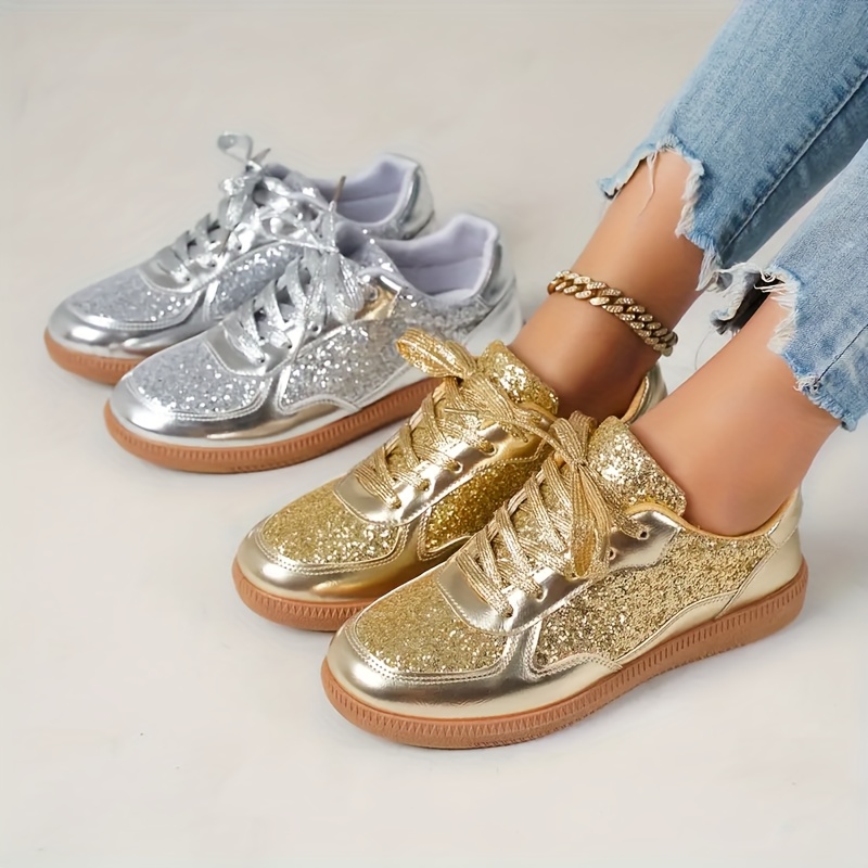 

Women' Sneakers - Casual Slip-on, Low Top With Sparkling Sequins, Comfortable & Lightweight For All