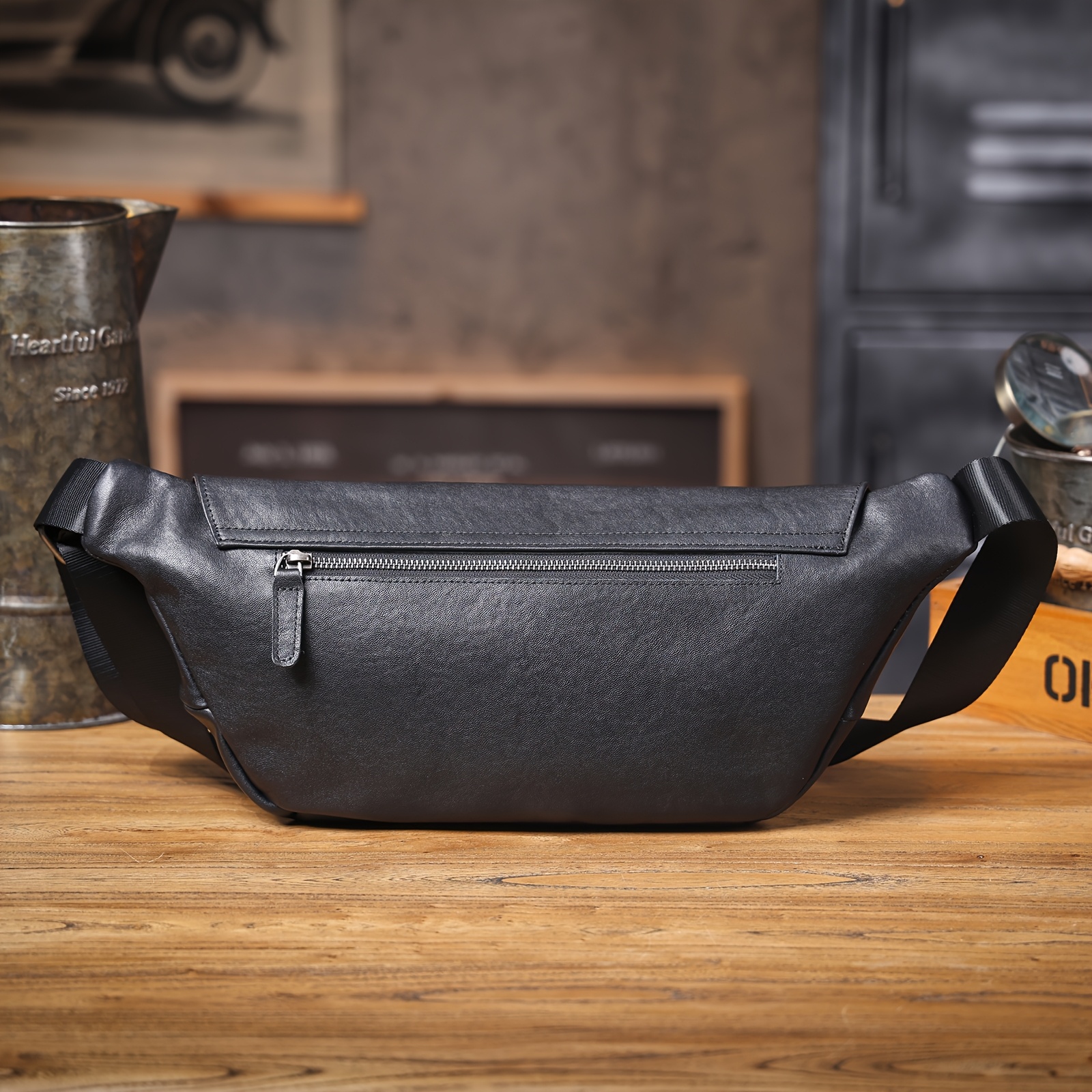 Mini PU Leather Crossbody Messenger Bag Men