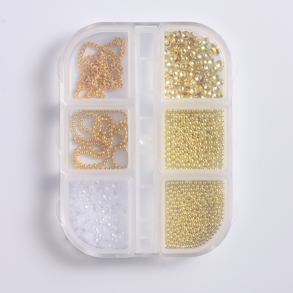 Chain Nail Jewelry Mixed Beads,, Chain 3d Nail Design Y2k Retro Decoration Nail Salon Accessories Nail Supplies Diy