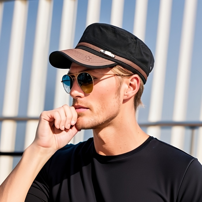

1pc Unisex Breathable Casual Cap, Sun Protection Peaked Hat With Flat Top, Suitable For Outdoor Activities