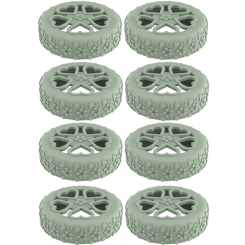 TEMU Upgraded 8pcs Luggage Wheel Covers, Silicone Protective Covers For 2-2.4" Suitcases Spinner Wheel, Wear-resistant, Anti-noise, Thickened