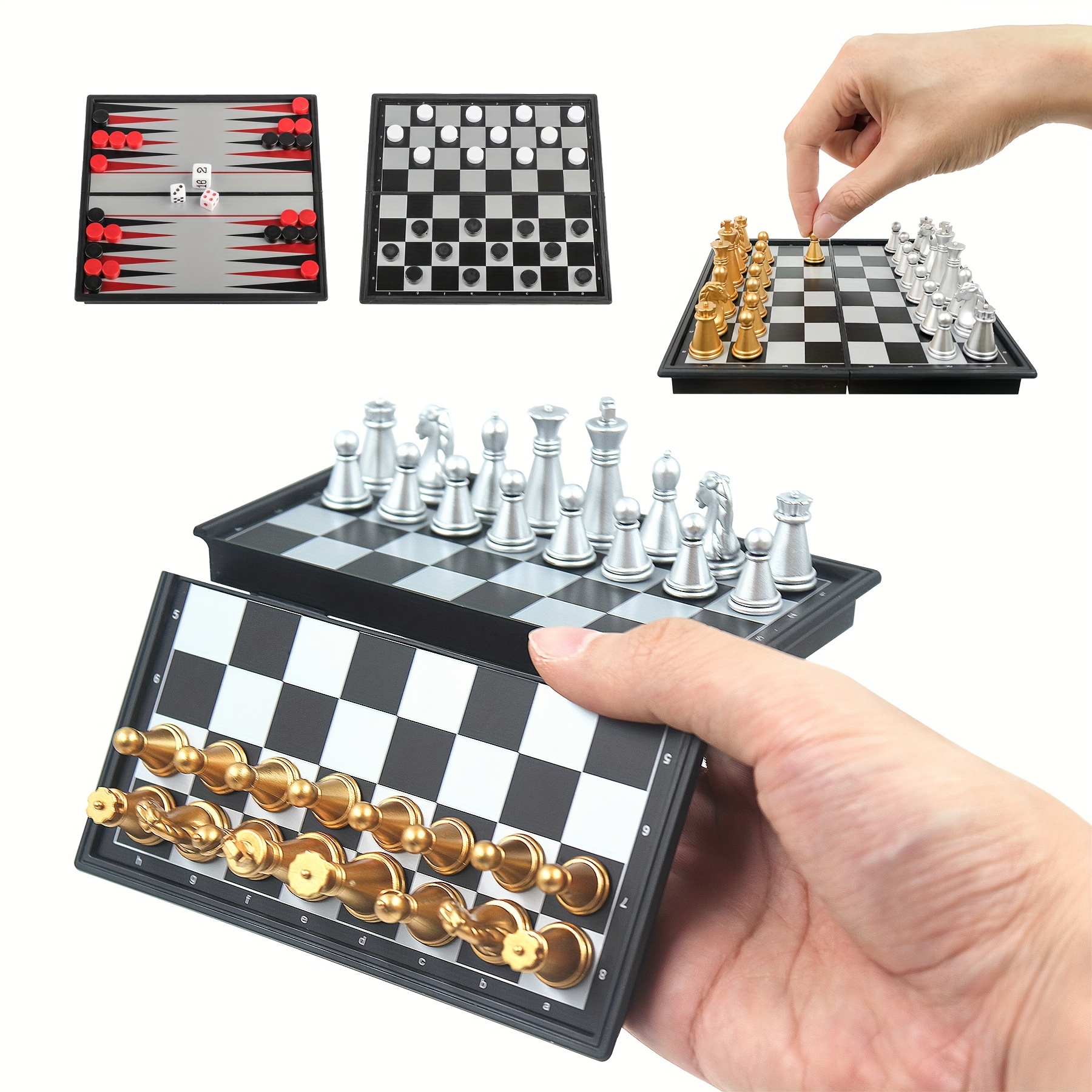 Jeu D'échecs Magnétique De Voyage - 20 Pièces Avec Cordon, Portable Pour Ado Et Adulte - 5
