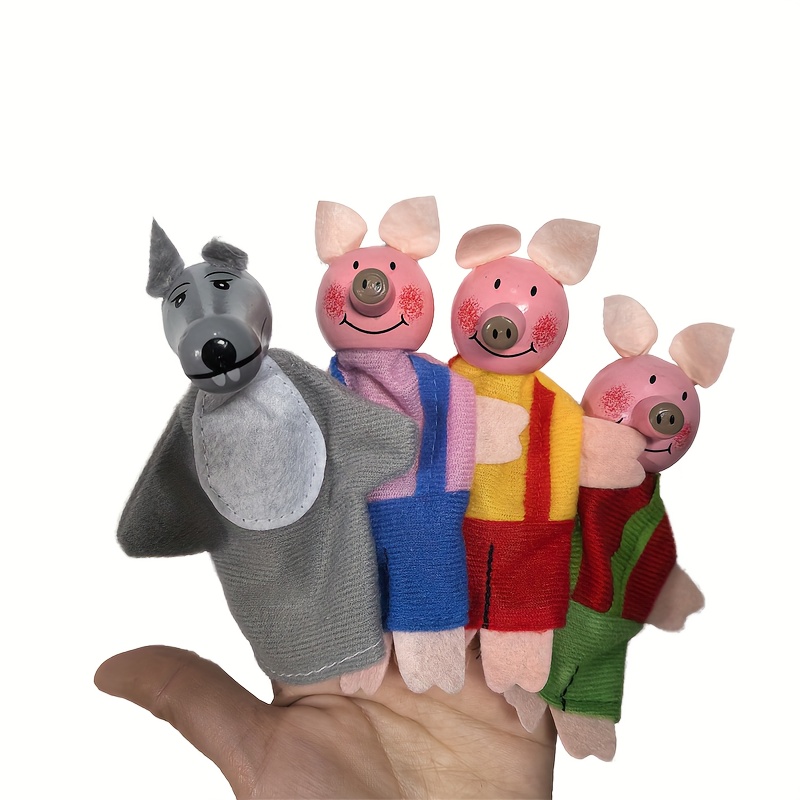 three little   and   wolf finger puppet set polyester colorful   toys ideal for family interaction and     puppets   design durable fabric 0