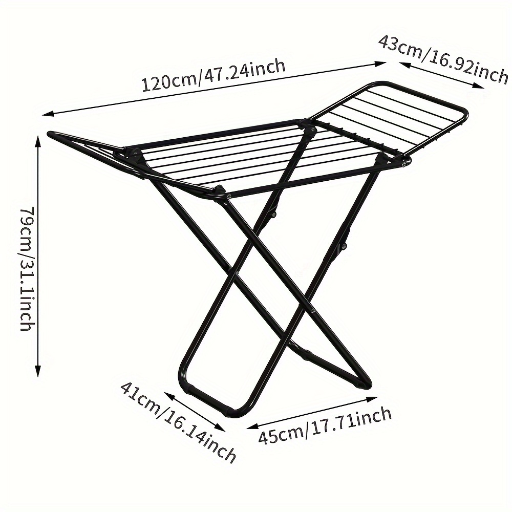 TEMU -saving Black Metal Clothes Rack - /outdoor Drying Stand For Balcony & , Drying Racks