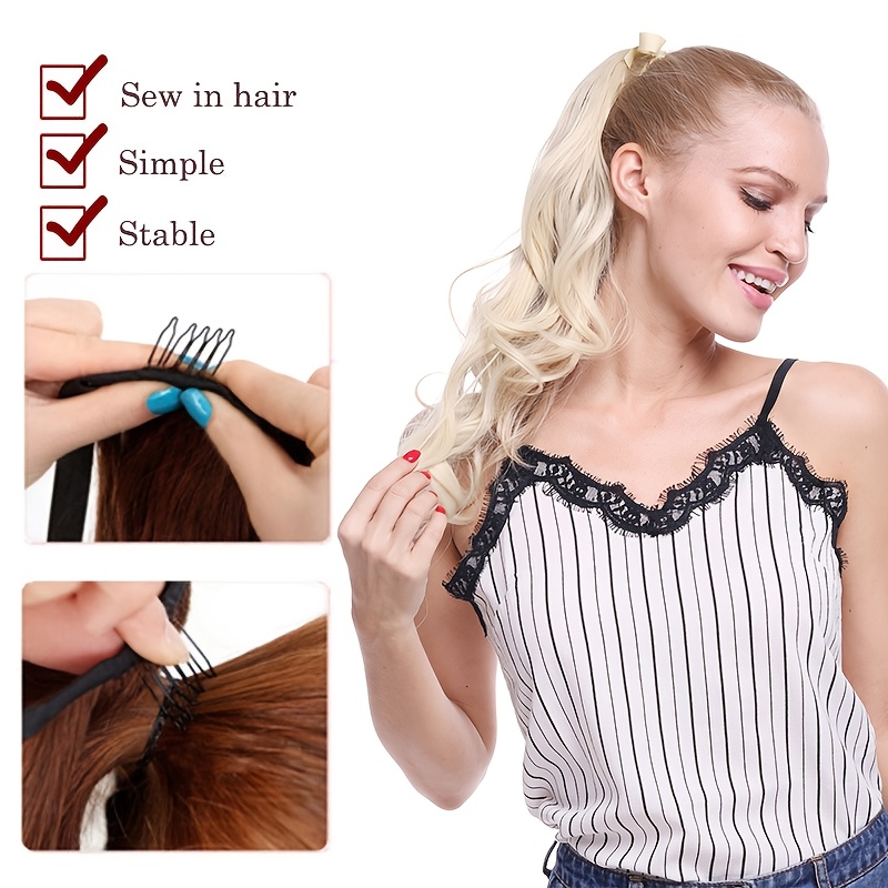 long soft tie up ponytail straight hair piece clip in hair extensions 22inch 55cm wrap around binding pony tail hairpiece drawstring pony tails for women party festival christmas halloween daily use details 4