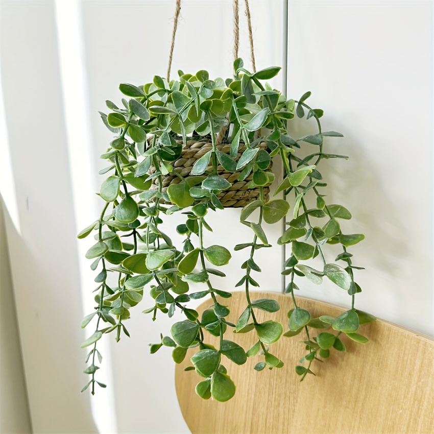 TEMU Chic Hanging Faux Greenery - Easter, Christmas & Thanksgiving Decor | Includes Pot | No Battery Needed | Home Accent