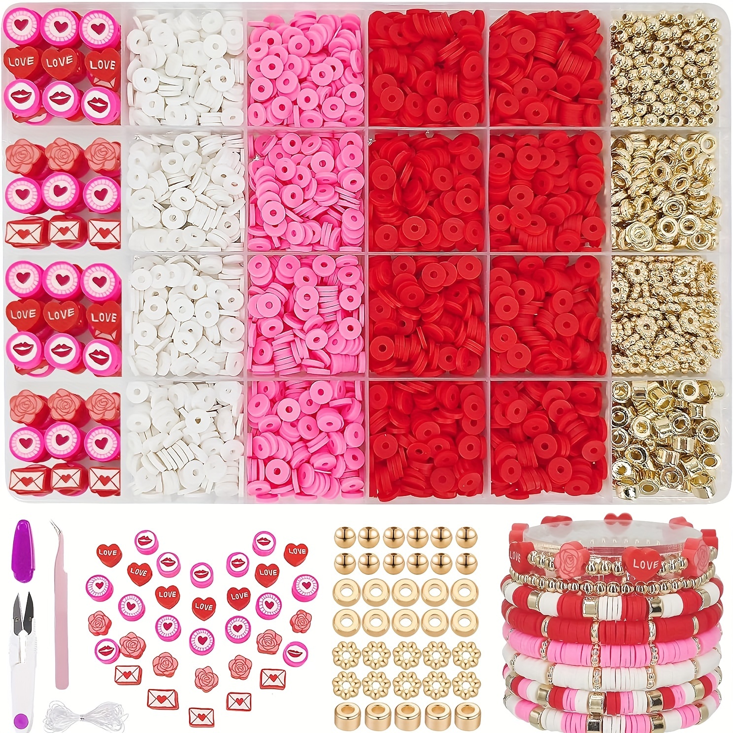 

Polymer Clay Bead Jewelry Making Kit, Mature Style Beaded Craft Set, With Baigu Beads, Charms, And Spacer Beads, For , Game & Christmas Themed Hollow Beaded Jewelry, Valentine's Day Gift