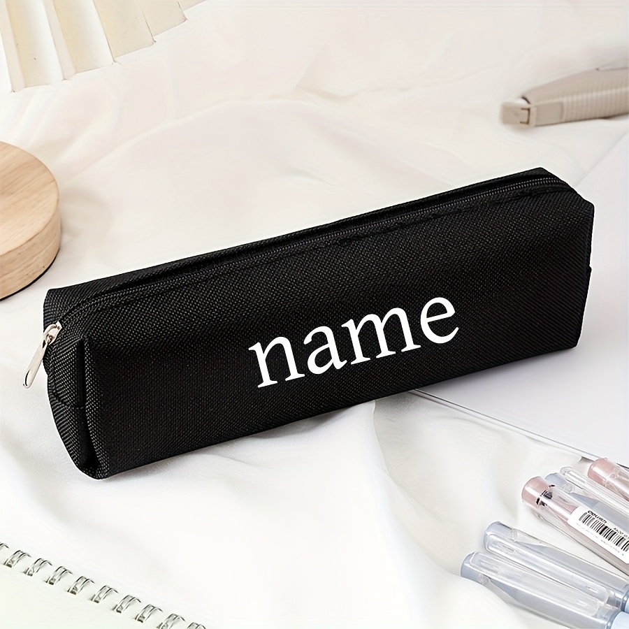 TEMU Nom brodé personnalisé - Étui à crayons avec personnalisé, pochette à crayons portable pour et la rentrée scolaire