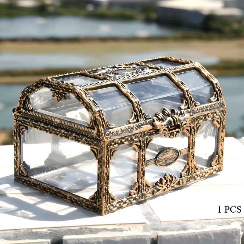Image of Vintage Pirate - Transparent Plastic Storage Box For Home Decor, Perfect For Halloween, Christmas & More
