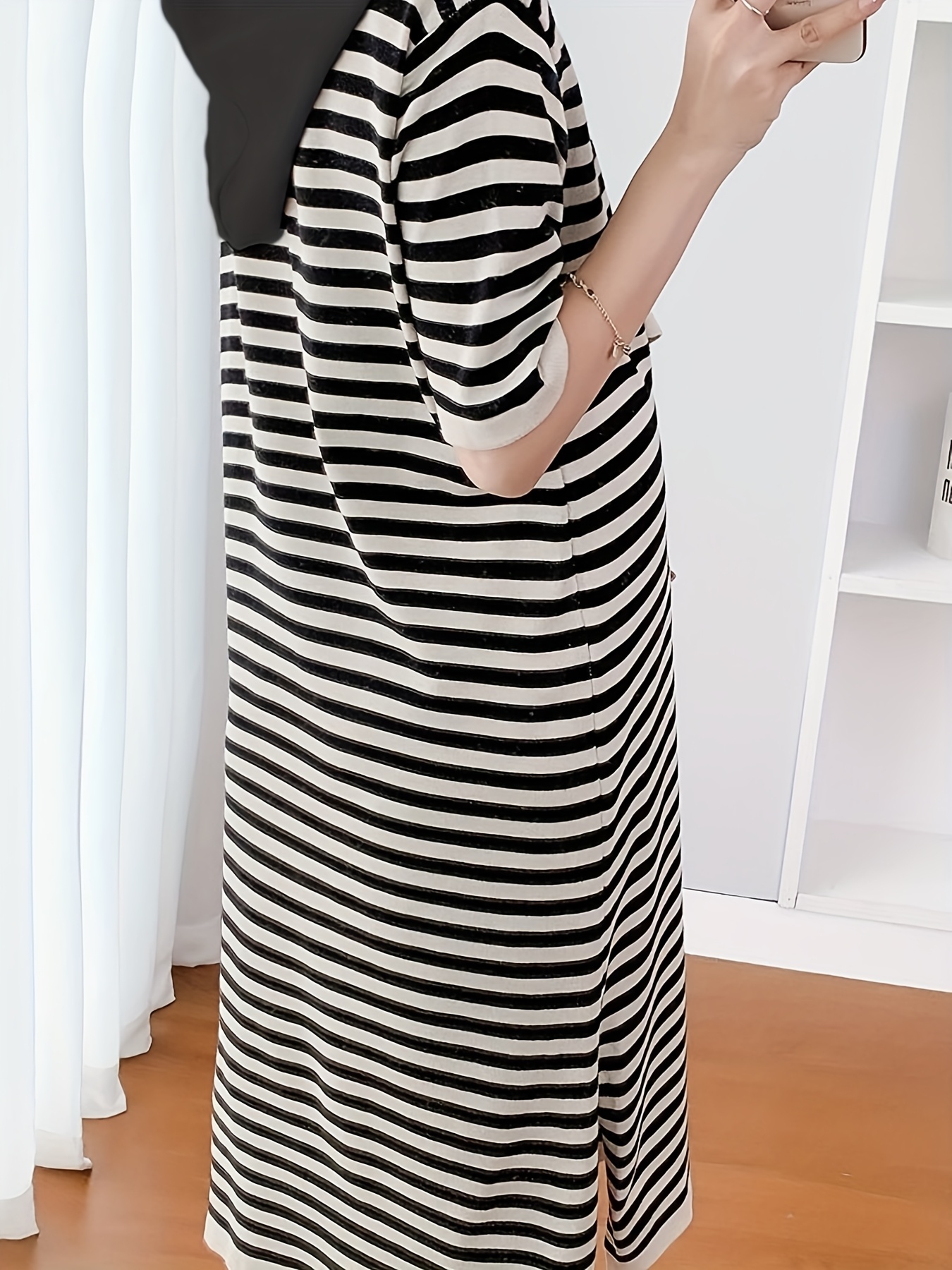 vestido feminino com de listras Temu Brazil