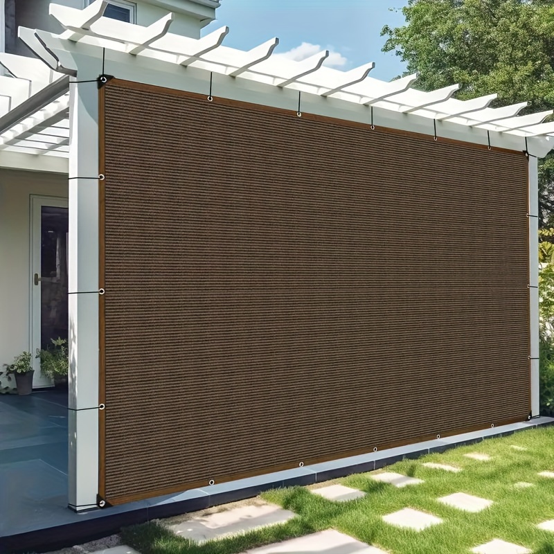 

1pc Breathable & Outdoor Sunshade Net - Coffee Color, Uv Protection Privacy Screen For Garden, Balcony, Porch & Carport, Mesh Material, Patio Privacy Screen Waterproof