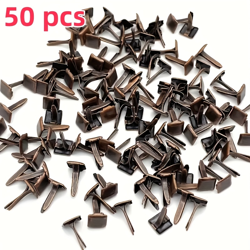 E-shop 50 Mini-Nieten aus Metall Eisen, quadratische Bronze-Handnieten, Größe /0,354 Zoll, Befestigungen für Bastelarbeiten, Karten, Fotoalben,