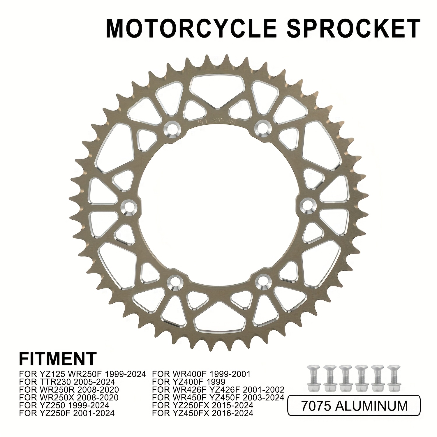 AHL 48T Rear Sprocket For Yamaha WR250F YZ250F YZ250 YZ450F WR450F - 520 Chain, Blue