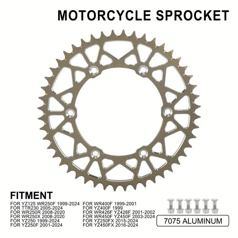 AHL 48-Tooth Rear Sprocket For Yamaha WR250F, YZ250F, YZ450F, WR450F, WR426F, YZ426F – 520 Chain, Blue