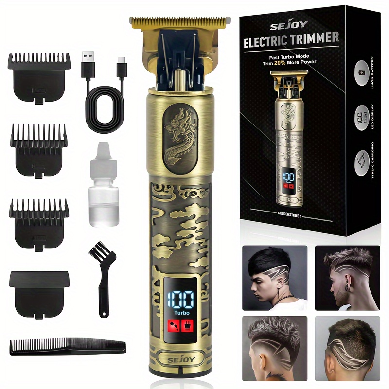 TEMU Men's Hair Clipper, Cordless Hair Clipper Grooming Set Professional Haircutting Kit, Rechargeable Home Hair Clipper, 0 Beard Trimmer