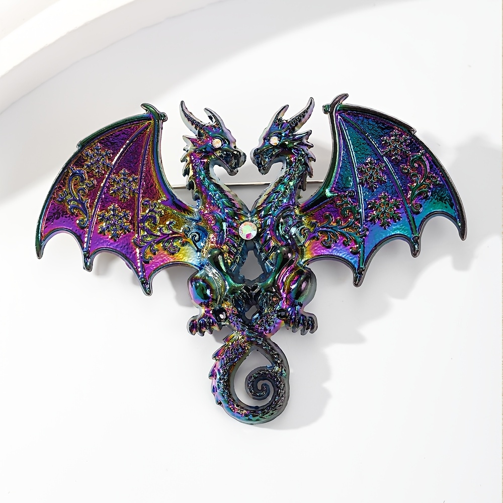 Image of This Gothic Fantasy Brooch Features A Colorful Dragon Pattern With Enamel, Parties And Versatile Additions. Suitable For Halloween, Christmas, And New Year Gifts, And Used To Decorate Bags And Hats