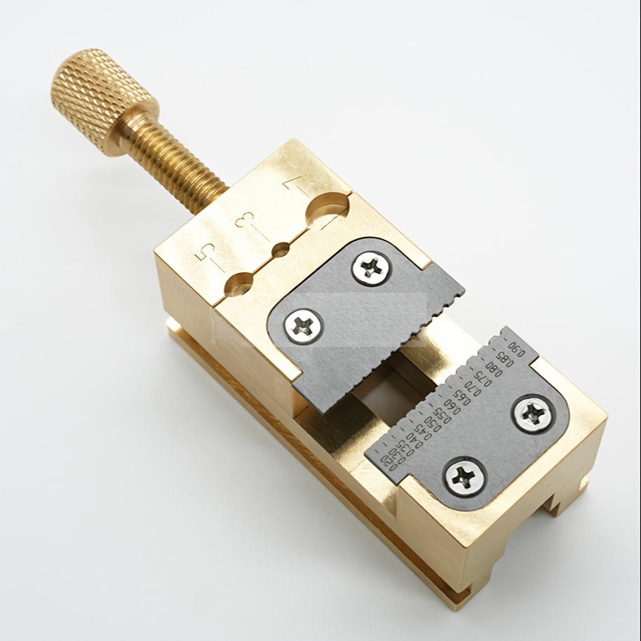 TEMU Professional Watch Repair Tool - Golden Metal Table Clamp With Adjustable Screw Mechanism, Precision Second Hand Holder For Watch Components,