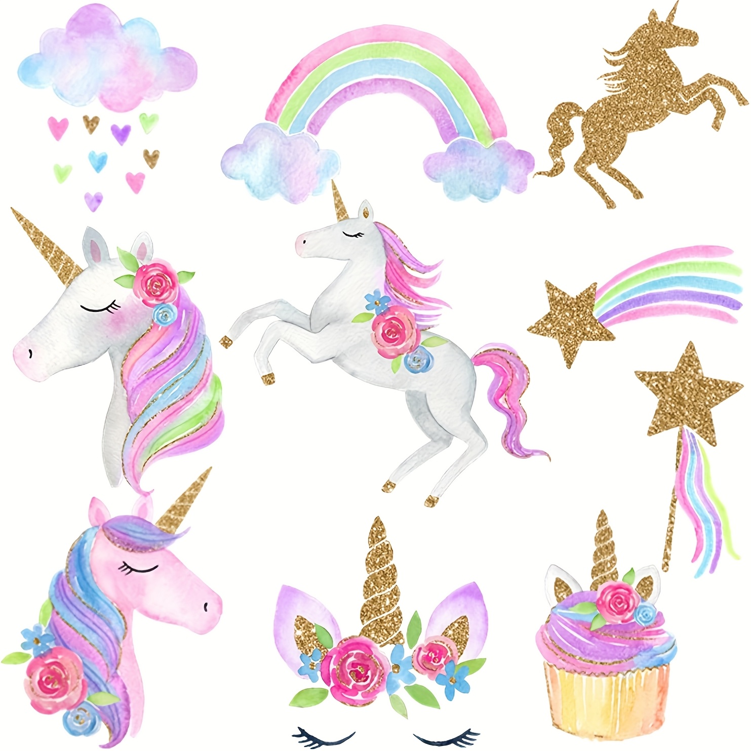 Image of Gift For Her/him 10pcs Set Of Unicorn Hanging Vortex Decoration - Unicorn Party Decoration, Garden Indoor Party Ceiling Decoration, Background Decoration, Hanging Additions Christmas Halloween