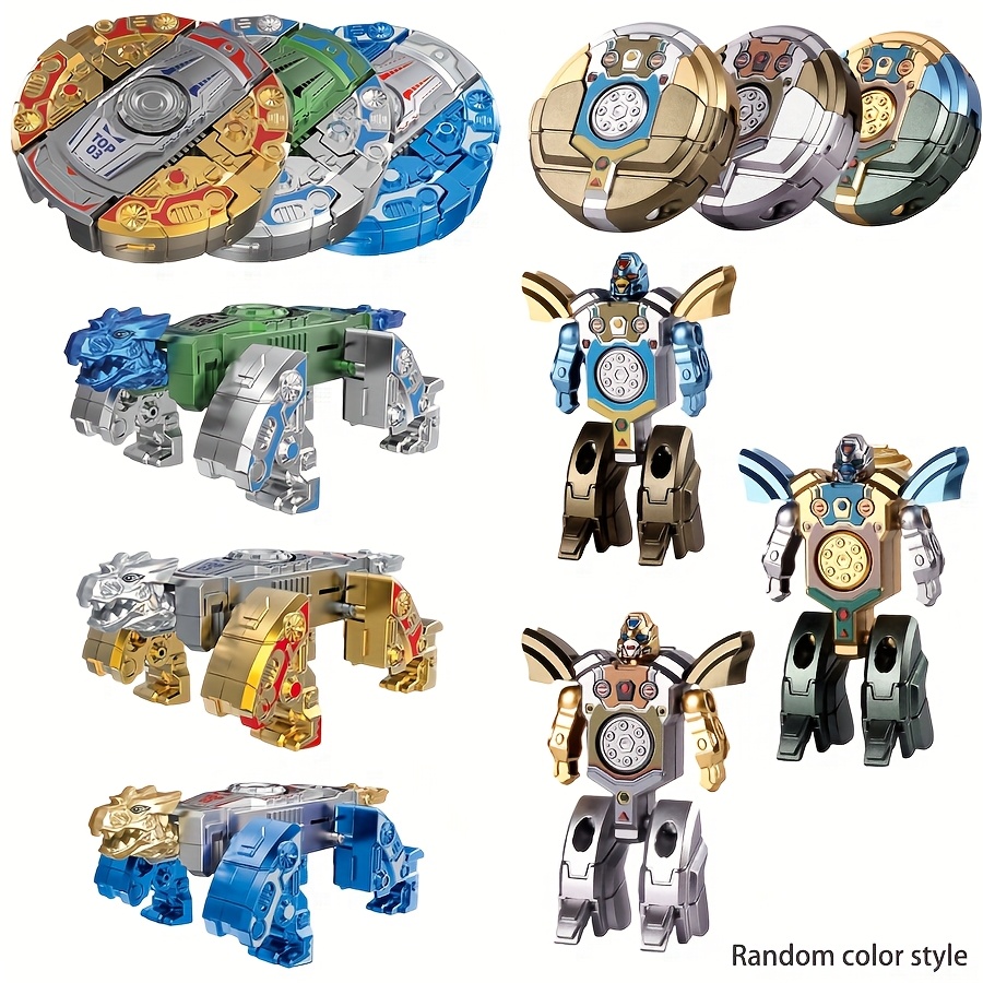 Image of 6-pack Transforming Finger Spinner, Creative Toy Fidget Spinner For Teens, Fun Transforming Chain Robot Mecha Spinner, Year Back-to-school Fidget Spinner Toy Classroom Award