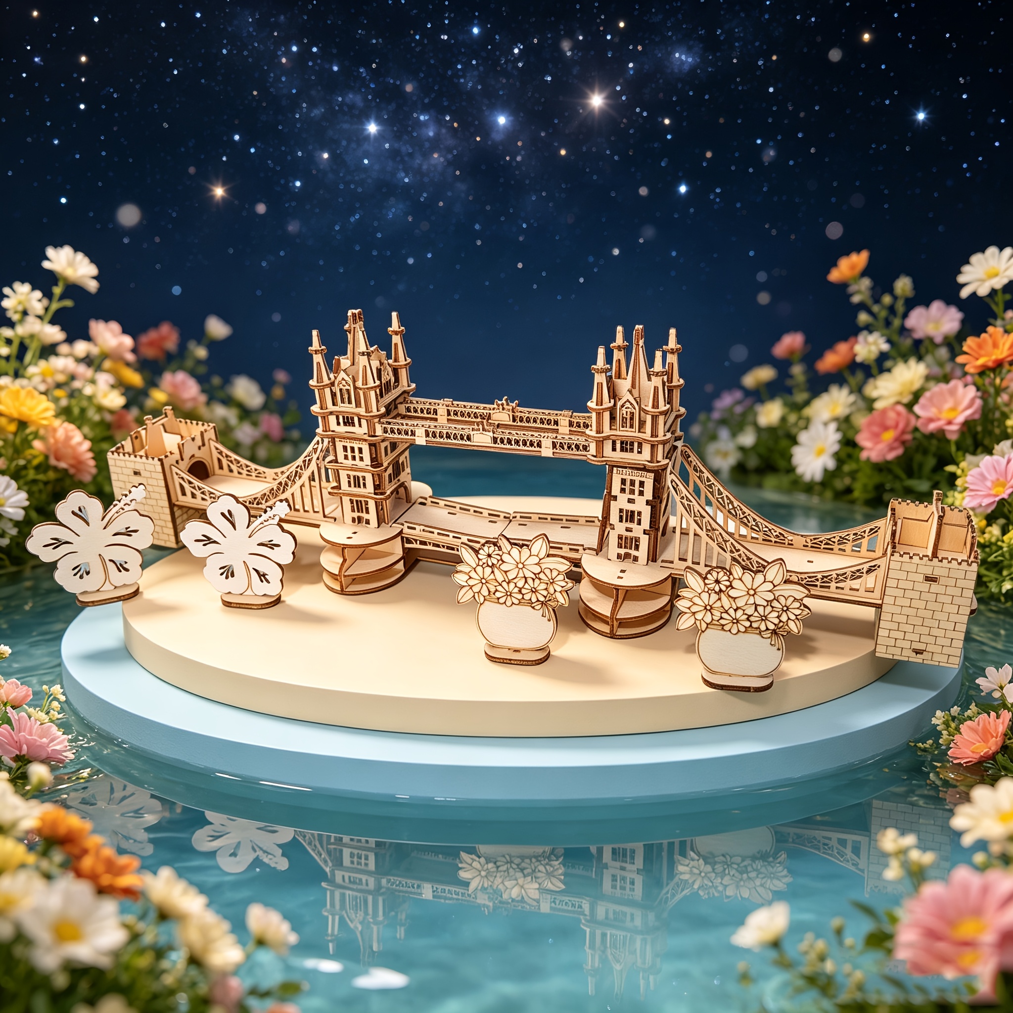 3D Wooden Tower Bridge Puzzle Assembly Model Kit