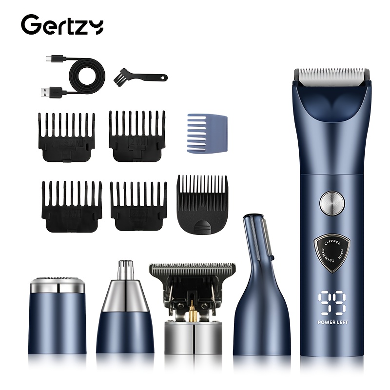 Image of Men's Body Electric Trimmer Set, Shaver, Equipped With Ceramic Blades, Hair Clipper, Nose Hair Trimmer, Eyebrow Trimmer, Body Hair Trimmer, Designed For Men', Usb Portable Charging, Father's Day Gift
