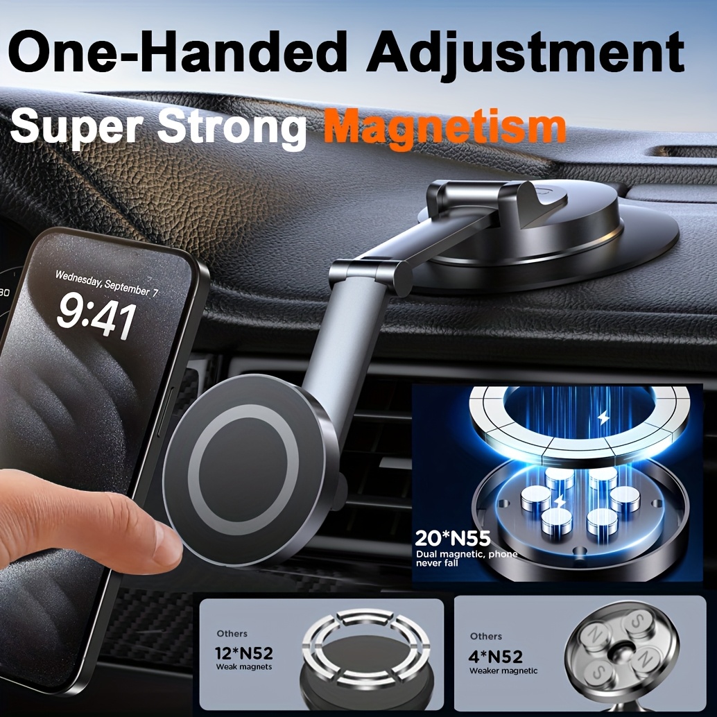 TEMU Magnetic Car Phone Holder Mount Phone Mount For Car Dashboard Cell Phone Holder Fit For Iphone Smartphone