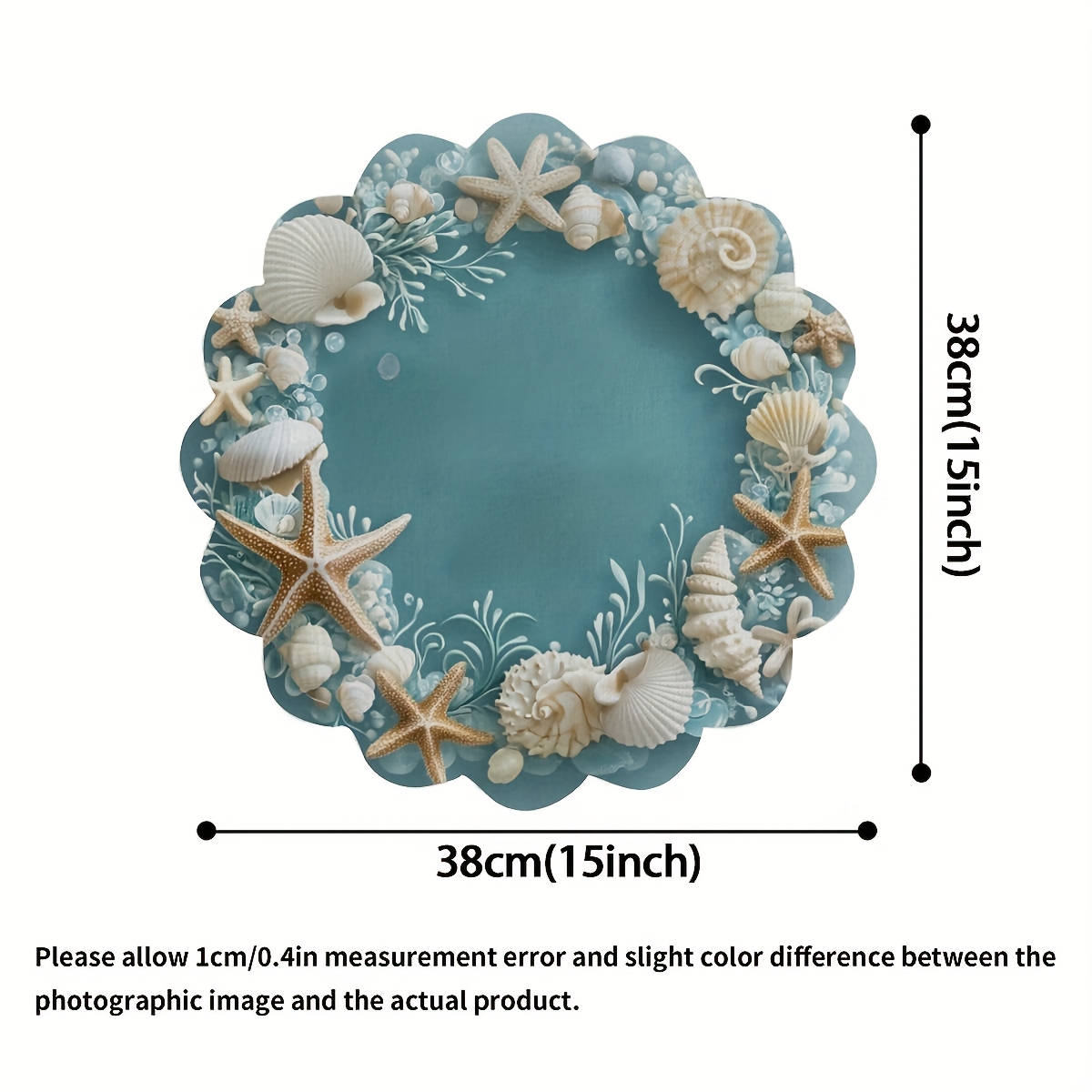 Image of 6pcs Sea Meal Mat Table Mat 15 Inch Single-sided Circular Party Table Mat For Decorating And Restaurants Party Banquet Decorations (26)