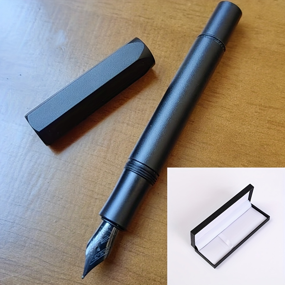 TEMU 1pc Vintage- Fountain Pen, Mini Short Style, Personalized Design, Includes 1pc Pocket Clip, For Office, School, Workplace, Holiday Gifting,