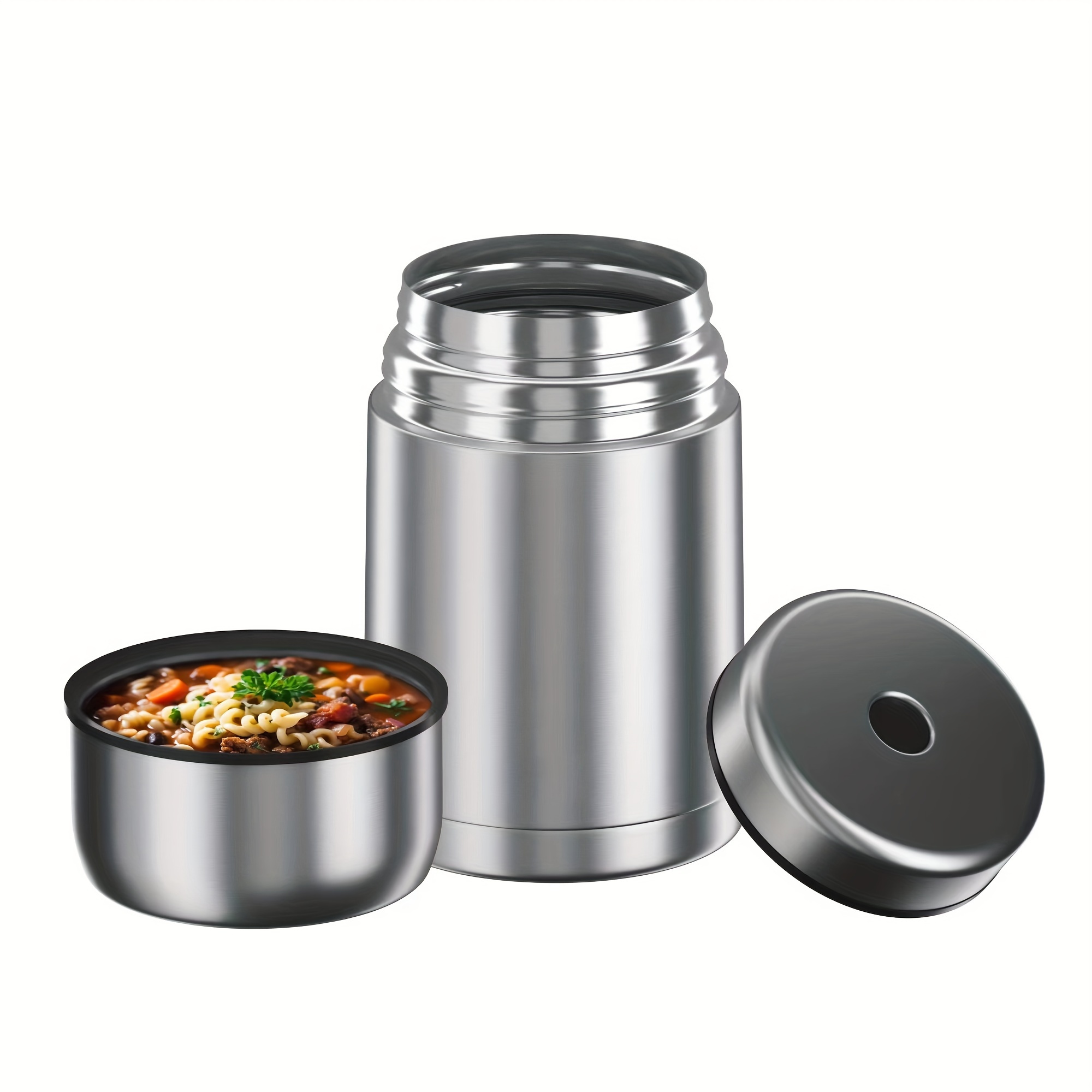 

Vacuum Insulated Wide Mouth Stainless Steel Hot Food Jar, Lunch Food Containers, Soup For Hot/cold Food, Leak Proof Food Jar For School Office Travel