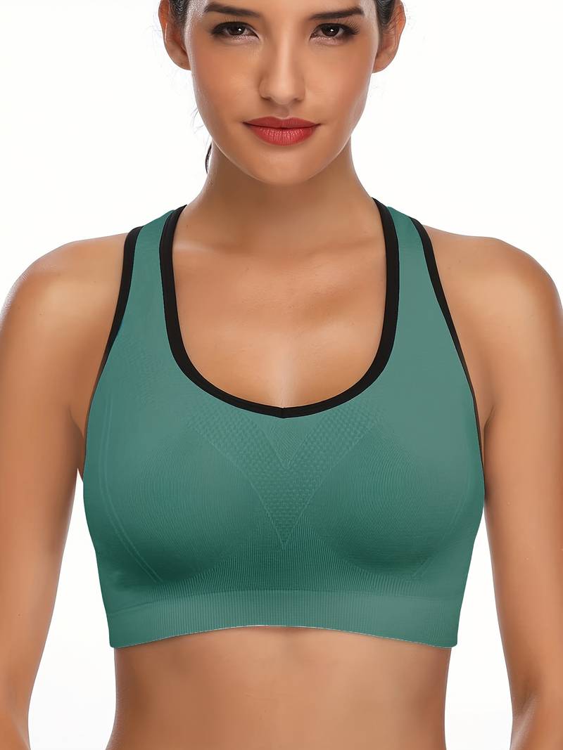 Women's Adjustable Cross Back Sports Bra - Removable Padding, Moisture Wicking, For Yoga & Gym