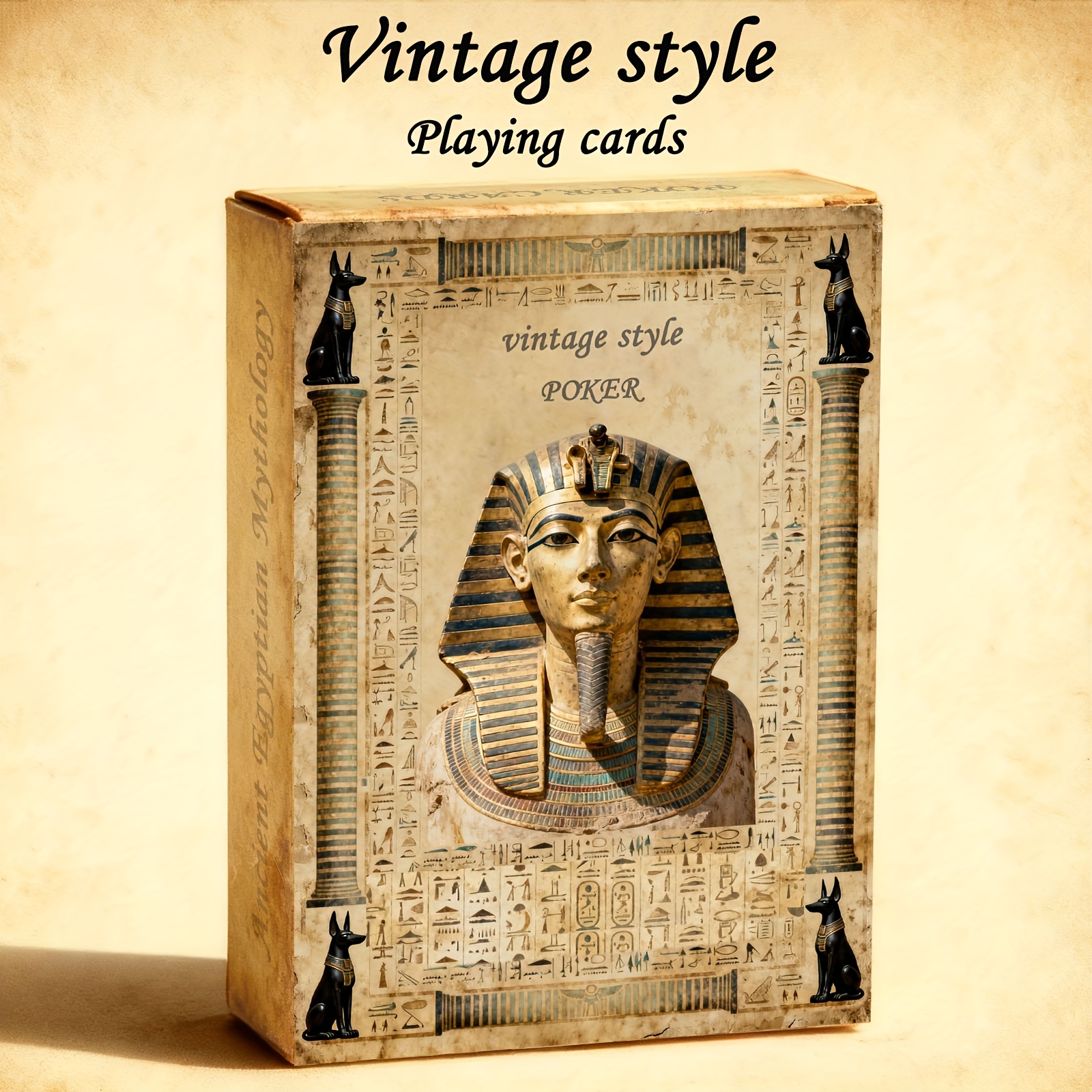 Image of Playing Cards, Retro Style Cards, Ancient Egyptian Mythology Series Playing Cards, Double-sided Anti Slip , , Suitable For Party Entertainment, Gifts For Anniversaries, Birthdays, Easter, Mother's Day