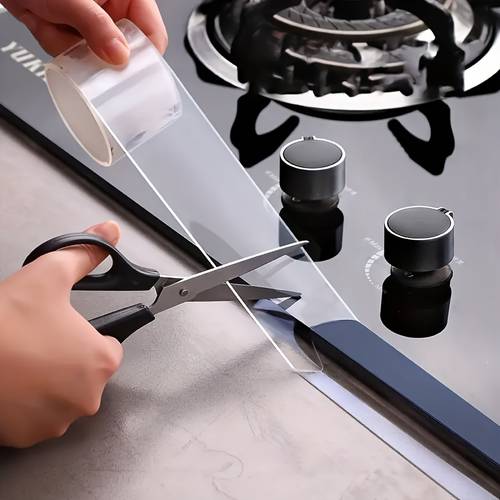 1 roll 5m 196 inches transparent sealing strip self sealing tape kitchen countertop sink bathtub bathroom shower toilet floor and wall tape countertop self sealing strip sealing strip roll