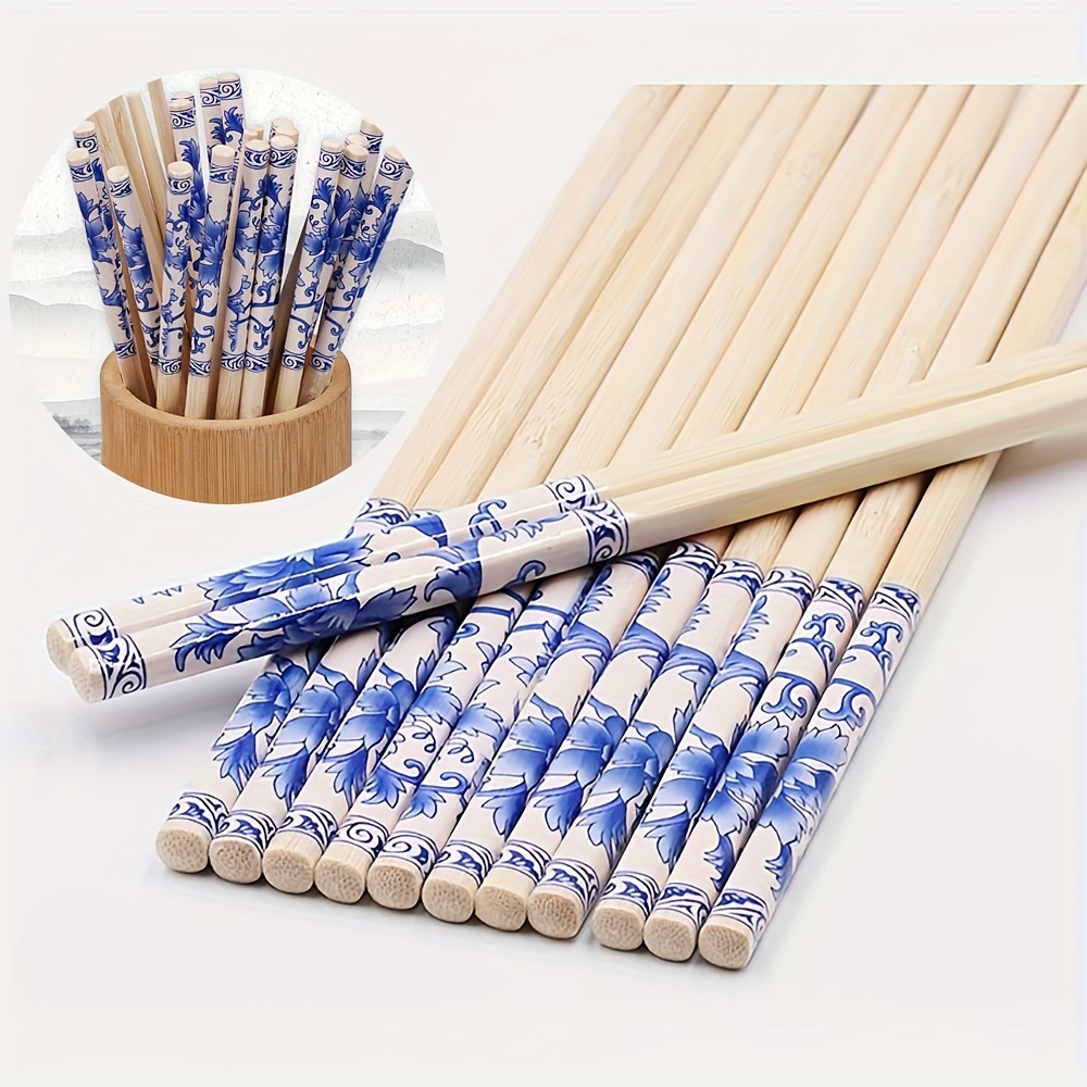 

20/10 Pairs, Blue And White Porcelain Pattern Chopsticks, Kitchen Chopsticks, Suitable For Outdoor Camping And Home Use