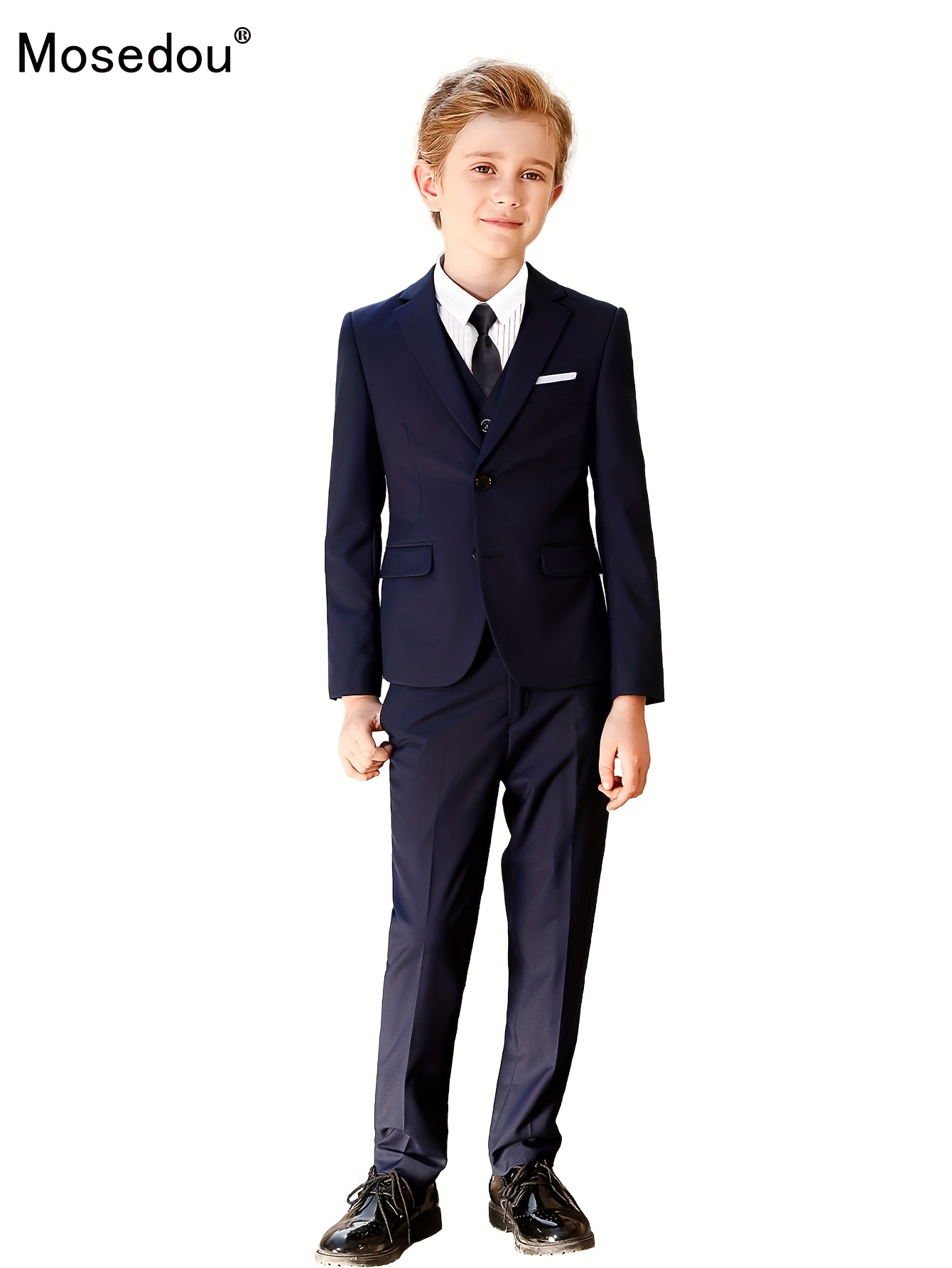 Boys Gentleman Formal Slim Fit Outfits Long Sleeve Tie suit - Temu