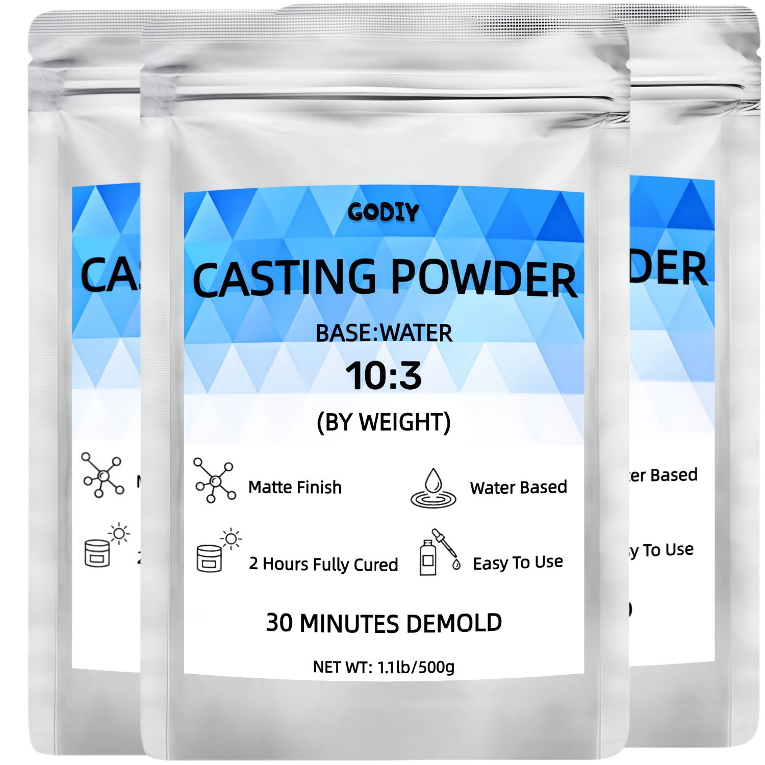 Image of 500g+1000g+1500g Quick-set Plaster - Premium Casting Powder For Diy Home Decor, Tabletop Art | 30 Min Cure Time, :3 Ratio Mixing () Dly Casting Molds Supplies