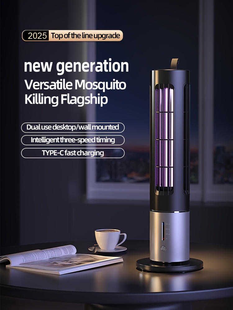 Mosquito Lamp, Insect Repeller, Rechargeable, 3-Level Timer